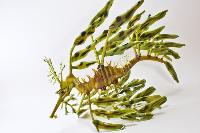 Flameworked leafy sea dragon by Jupiter Neilsen